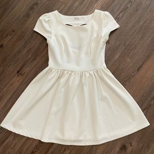 White dress with open heart back